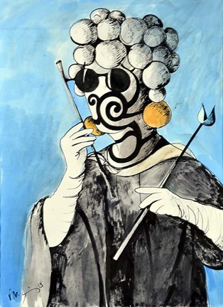 Framed Black Lorgnette Print