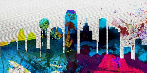 Framed Dallas City Skyline Print