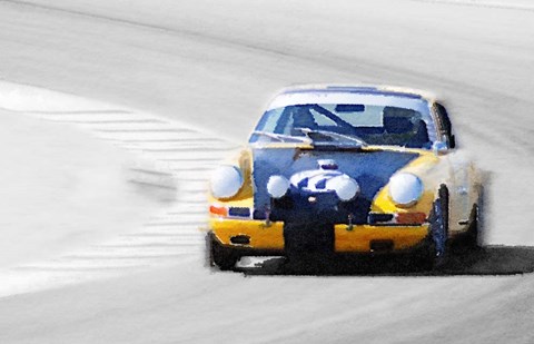 Framed Porsche 911 on Race Track Print