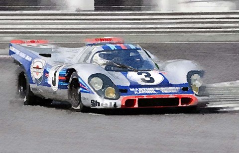 Framed Porsche 917 Martini Rossi Print