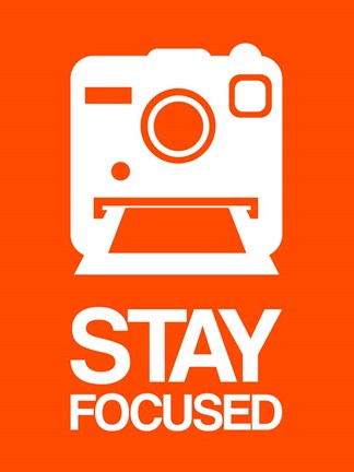 Framed Stay Focused Polaroid Camera 3 Print