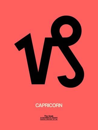 Framed Capricorn Zodiac Sign Black Print