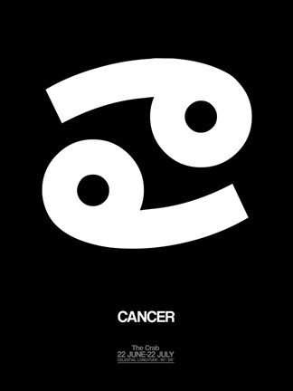 Framed Cancer Zodiac Sign White Print