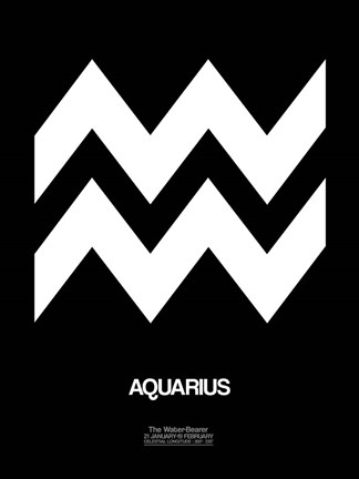 Framed Aquarius Zodiac Sign White Print