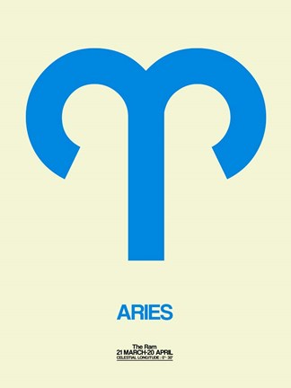 Framed Aries Zodiac Sign Blue Print