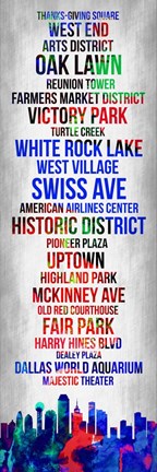 Framed Streets of Dallas 1 Print