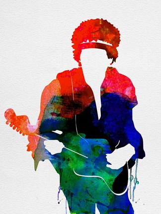 Framed Jimi Watercolor Print