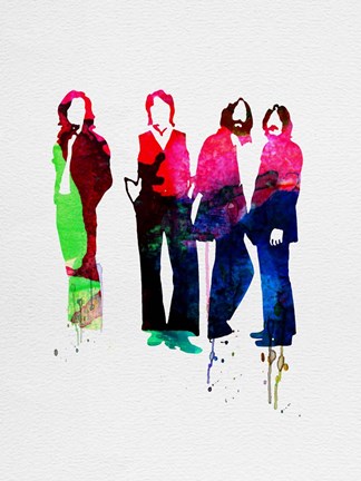 Framed Beatles Watercolor Print