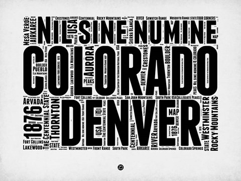 Framed Denver Word Cloud 2 Print