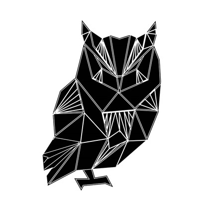 Framed Black Owl Polygon Print