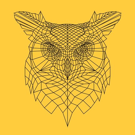 Framed Yellow Owl Mesh Print