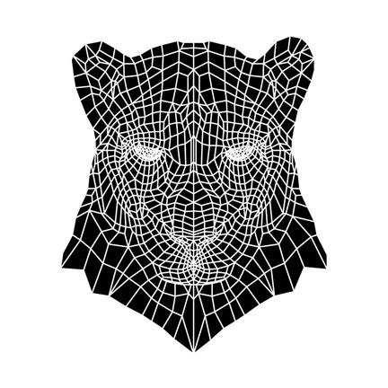 Framed Panther Head Mesh Print