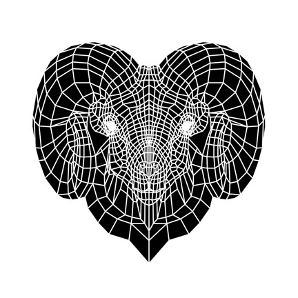 Framed Ram Head Mesh Print