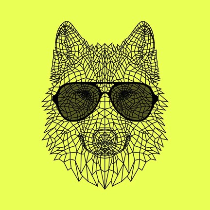 Framed Woolf in Black Glasses Print