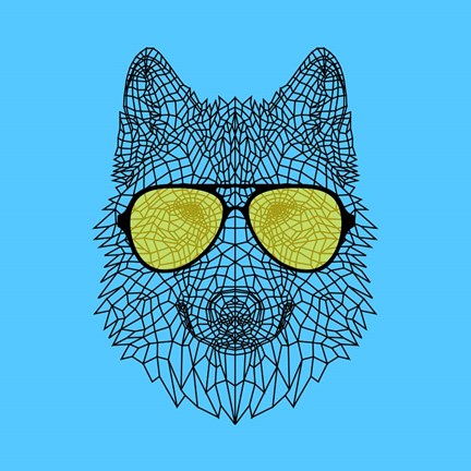 Framed Woolf in Yellow Glasses Print