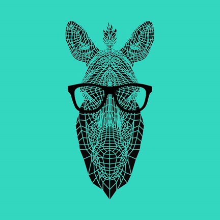 Framed Zebra in Glasses Print