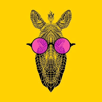 Framed Zebra in Pink Glasses Print
