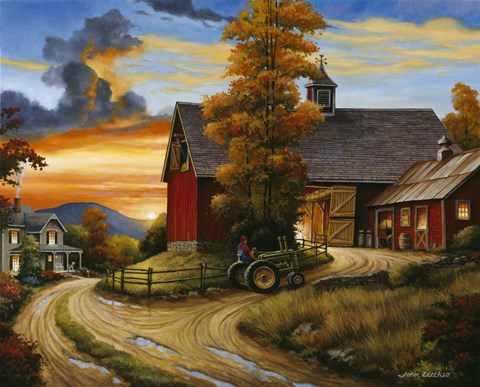 Framed Farm Scene Print