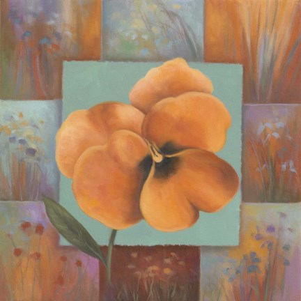 Framed Orange Patchwork Print