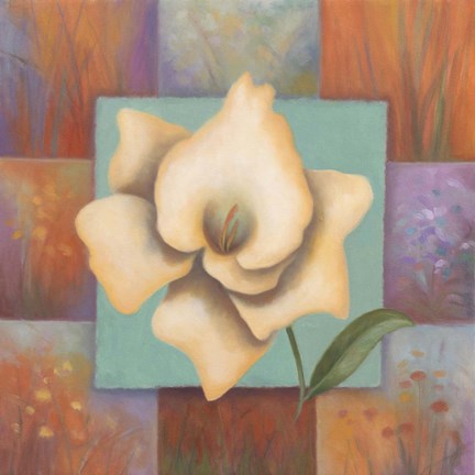 Framed White Patchwork Print