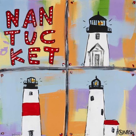 Framed Nantucket Lighthouses Print
