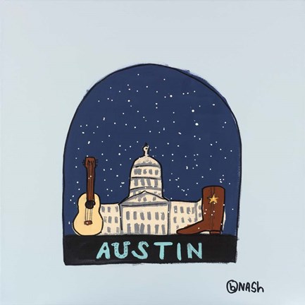 Framed Austin Snow Globe Print