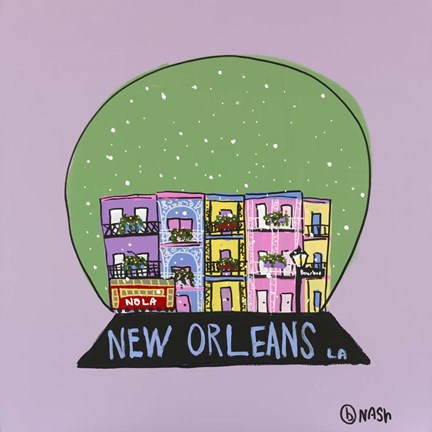 Framed New Orleans Snow Globe Print