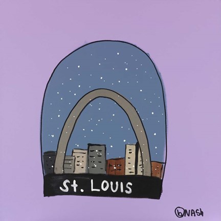 Framed St. Louis Snow Globe Print