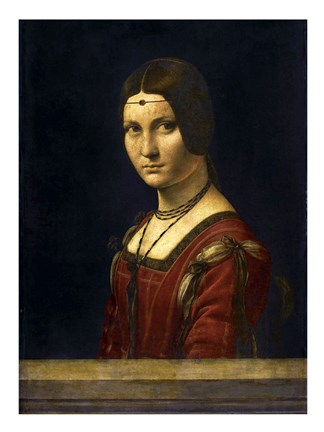 Framed La Belle Ferroniere Print