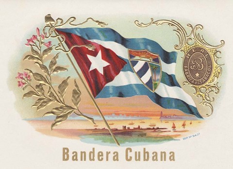 Framed Bandera Cubana Print