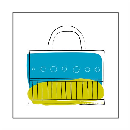 Framed Blue and Green Purse Print