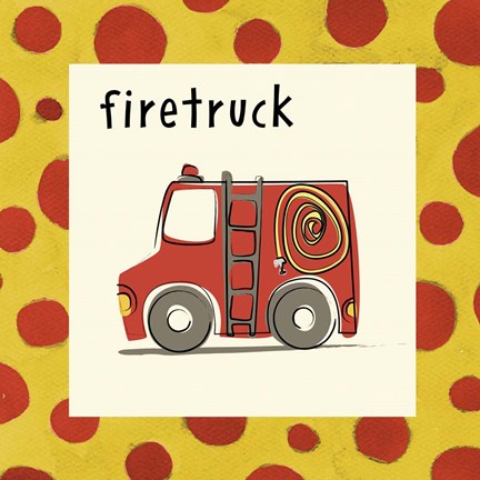 Framed Firetruck with Border Print