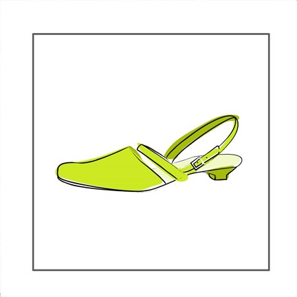Framed Green Sandal 1 Print