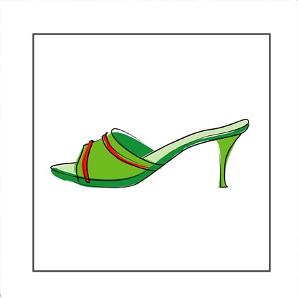 Framed Green Sandal 2 Print