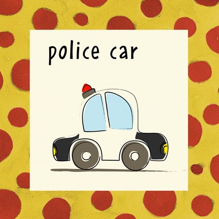 Framed Police Car with Border Print