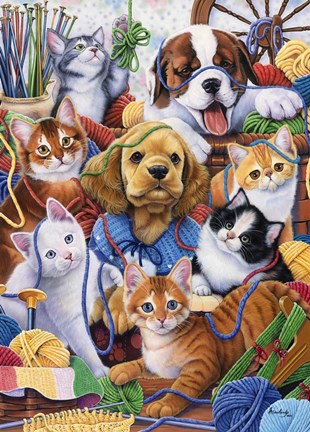 Framed Yarn Buddies Print