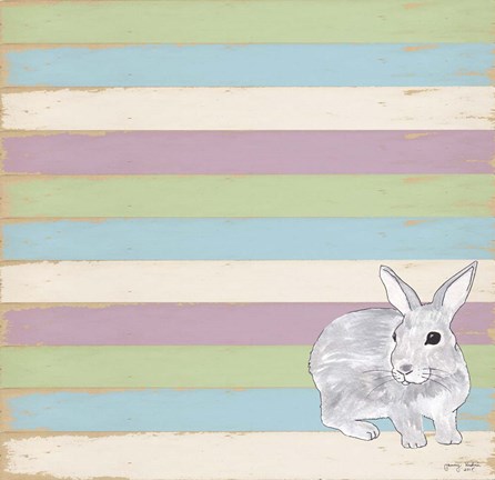 Framed Rabbit Grey Print