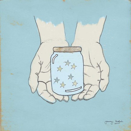 Framed Jar Of Wishes Blue Print