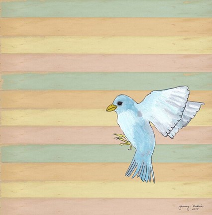 Framed Flying Blue Bird Print