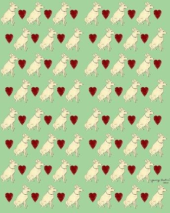 Framed Dog Pattern 2 Print