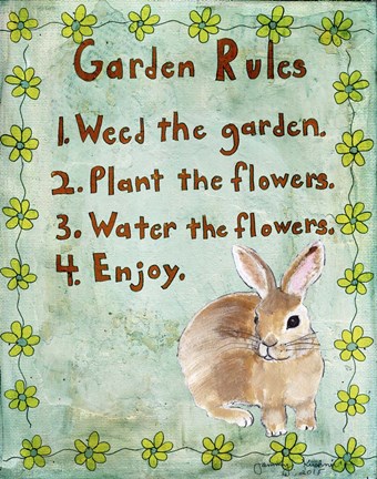 Framed Garden Rules Print