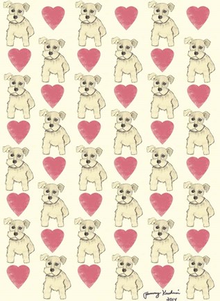 Framed Dog Pattern Print