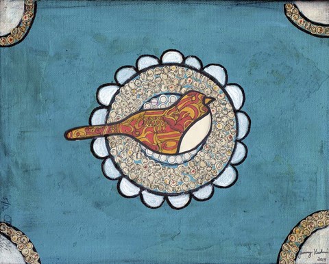 Framed Red Bird Print