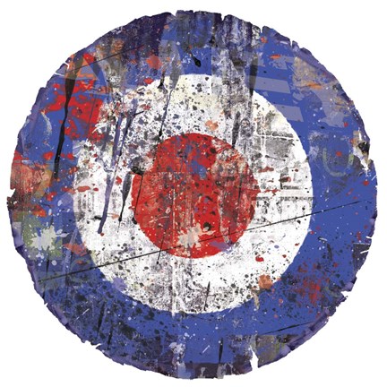 Framed Mod Bullseye Distressed Print