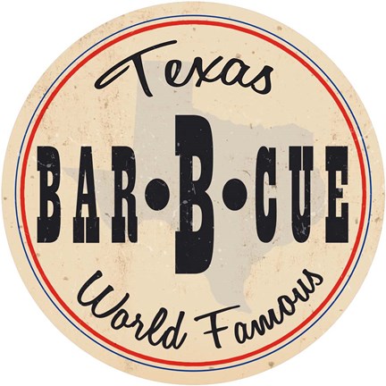 Framed Texas Bar B Que State Print