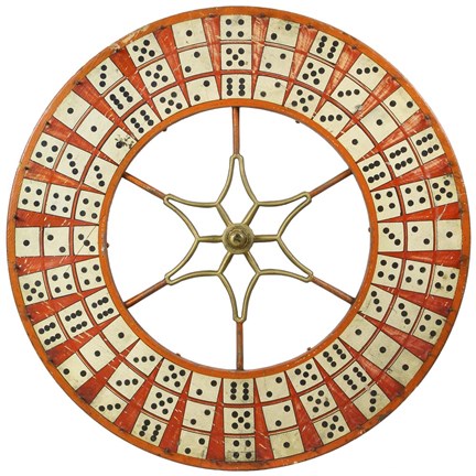 Framed Gambling Wheel - Dominoes Print