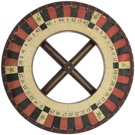 Framed Gambling Wheel - Red Black 1 Print
