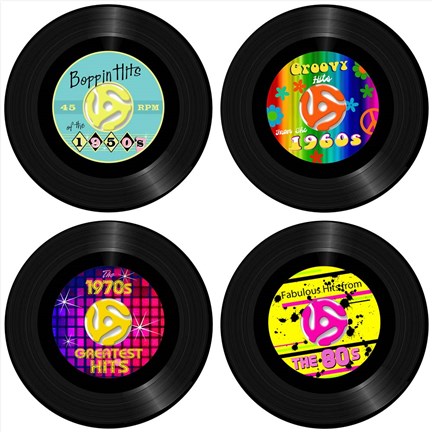 Framed 45 Records - Decades Print