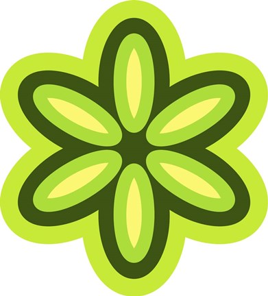 Framed Mod Flowers Cut out Green Print