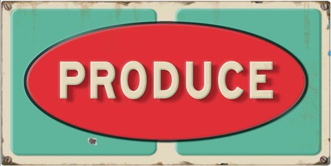 Framed Produce Embossed Print